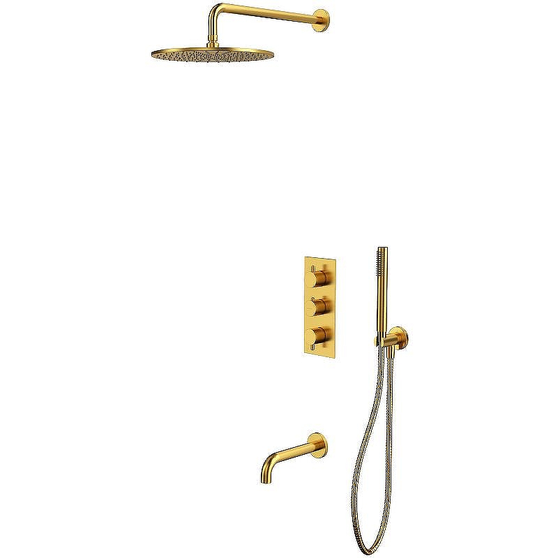 Душевая система Whitecross Y brushed gold YSET11GLB с термостатом Брашированное золото