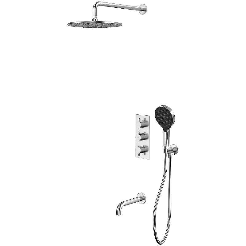 Душевая система Whitecross Y brushed nickel YSET11TOPNIB с термостатом Брашированный никель