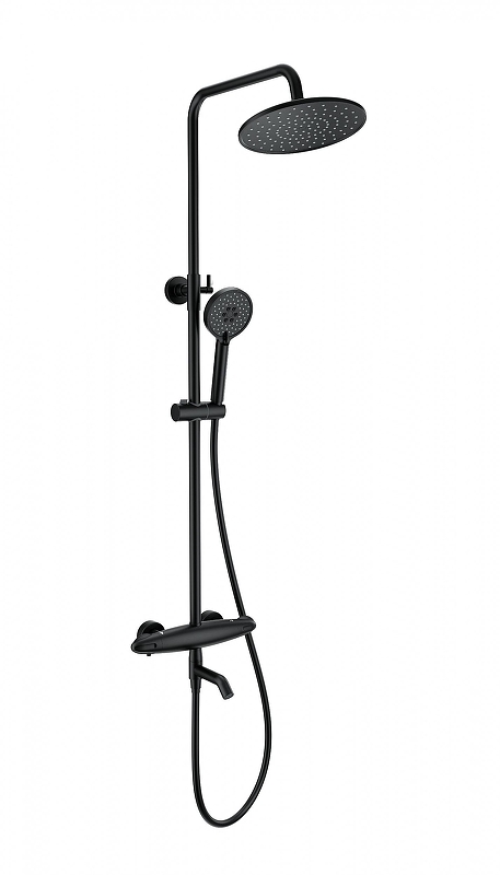 Душевая система Wonzon & Woghand Capsule WW-B3031-A1-MB с термостатом цвет Черный матовый