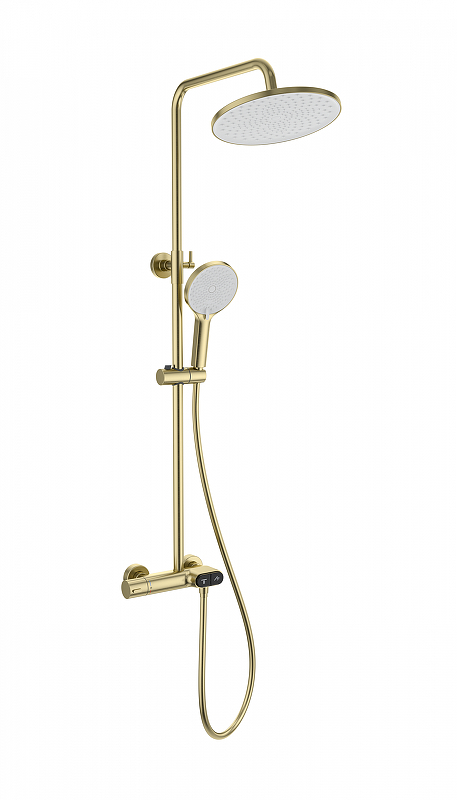 Душевая система Wonzon & Woghand Muse WW-B2091-A-BG с термостатом цвет Брашированное золото