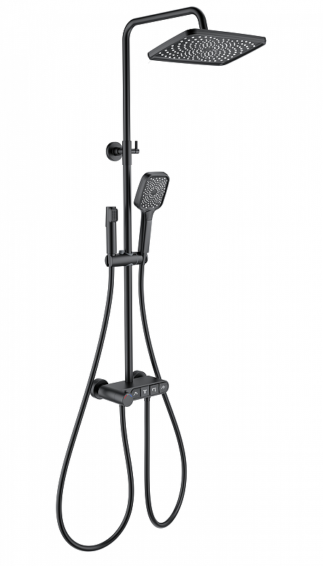 Душевая система Wonzon & Woghand Muse WW-B3112-MB с термостатом цвет Черный матовый