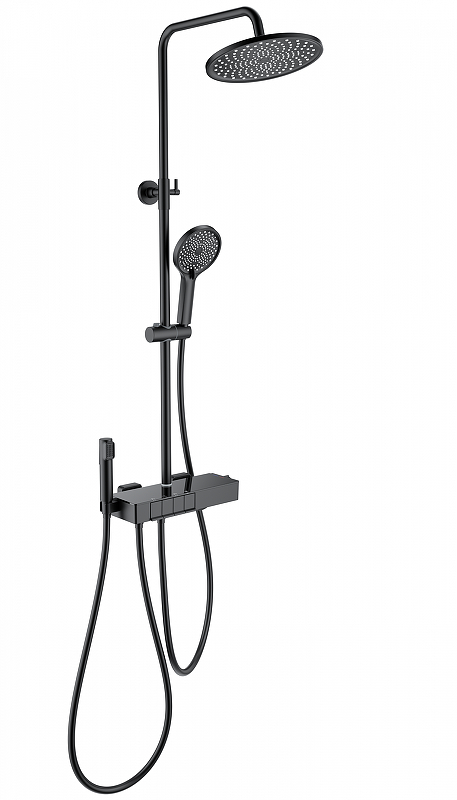 Душевая система Wonzon & Woghand Muse WW-B3580-MB с термостатом цвет Черный матовый