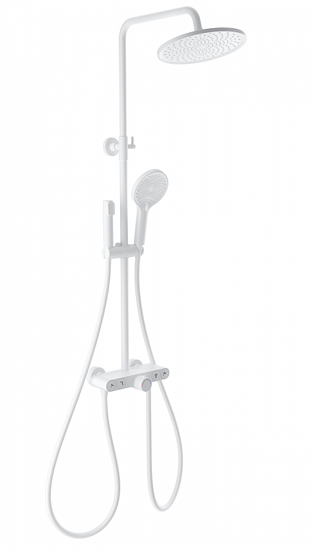 Душевая система Wonzon & Woghand Muse WW-B4113-MW с термостатом цвет Белый матовый