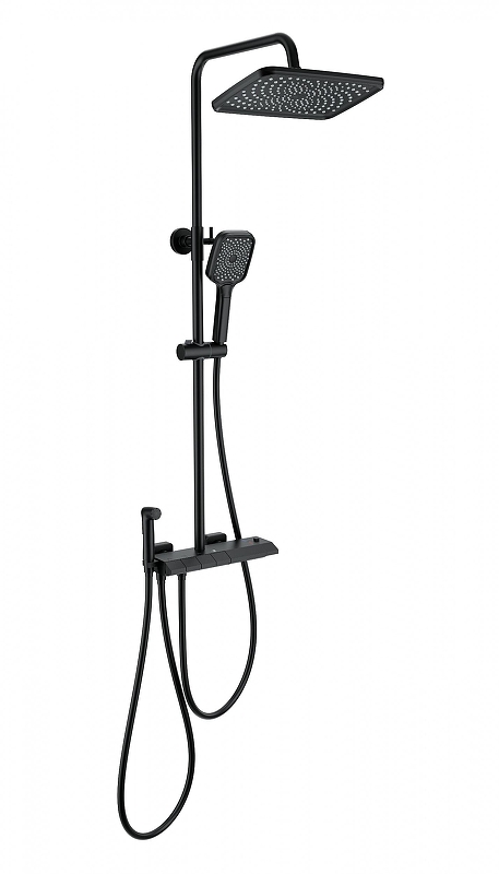 Душевая система Wonzon & Woghand Muse WW-B4132-A-MB с термостатом цвет Черный матовый