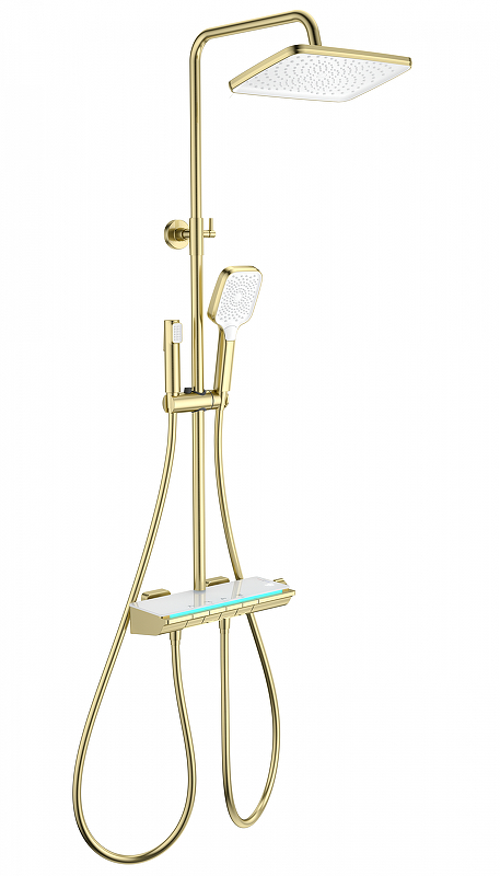 Душевая система Wonzon & Woghand Muse WW-B4174-BG с термостатом цвет Брашированное золото
