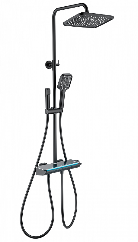 Душевая система Wonzon & Woghand Muse WW-B4174-MB с термостатом цвет Черный матовый