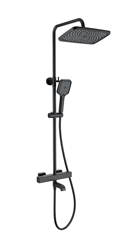 Душевая система Wonzon & Woghand Stay WW-B3016-T1-MB с термостатом цвет Черный матовый