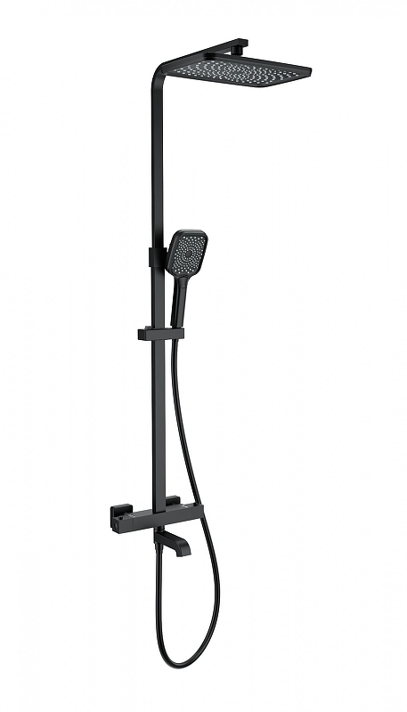 Душевая система Wonzon & Woghand Stay WW-B3026-T1-MB с термостатом цвет Черный матовый