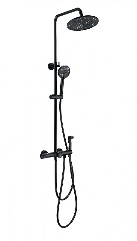 Душевая система Wonzon & Woghand WW-B3097-A-MB с термостатом цвет Черный матовый