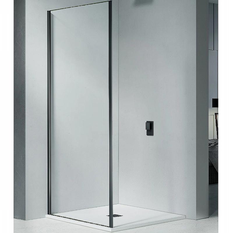 Душевая стенка Good Door Cofe SP-80-C-B 80 КФ00018 профиль Черный стекло прозрачное