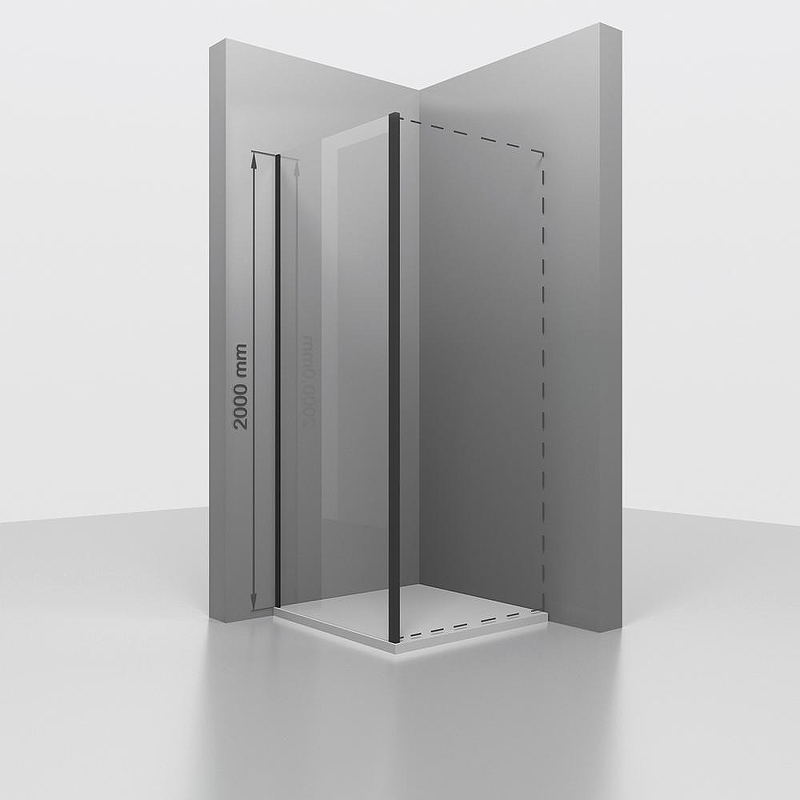 Душевая стенка RGW Z-050-3-B 80 352205308-14 профиль Черный стекло прозрачное