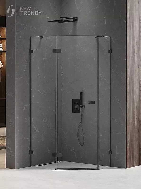 Душевое ограждение New Trendy AVEXA BLACK L 100x80x200 EXK-3881 (черный)