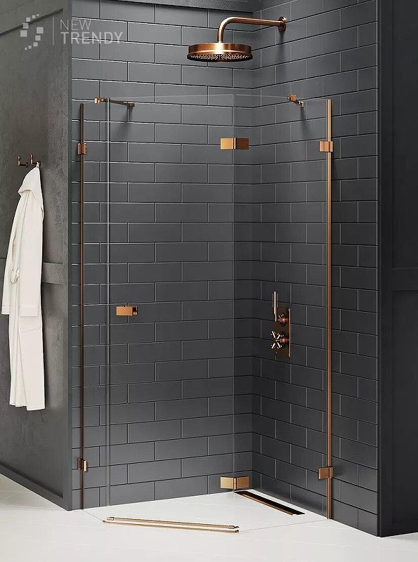 Душевое ограждение New Trendy AVEXA COPPER BRUSHED R 100x80x200 EXK-3828 (брашированная медь)