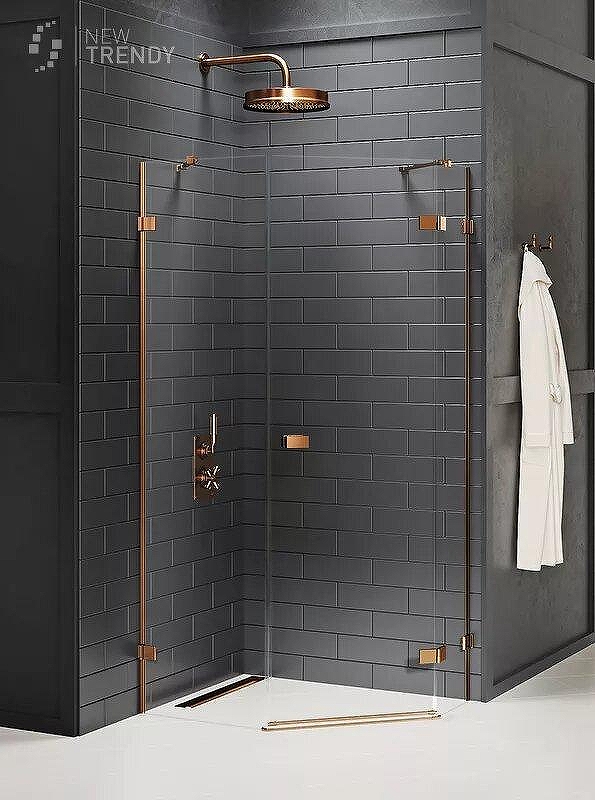 Душевое ограждение New Trendy AVEXA COPPER BRUSHED R 100x80x200 EXK-3825 (брашированная медь)