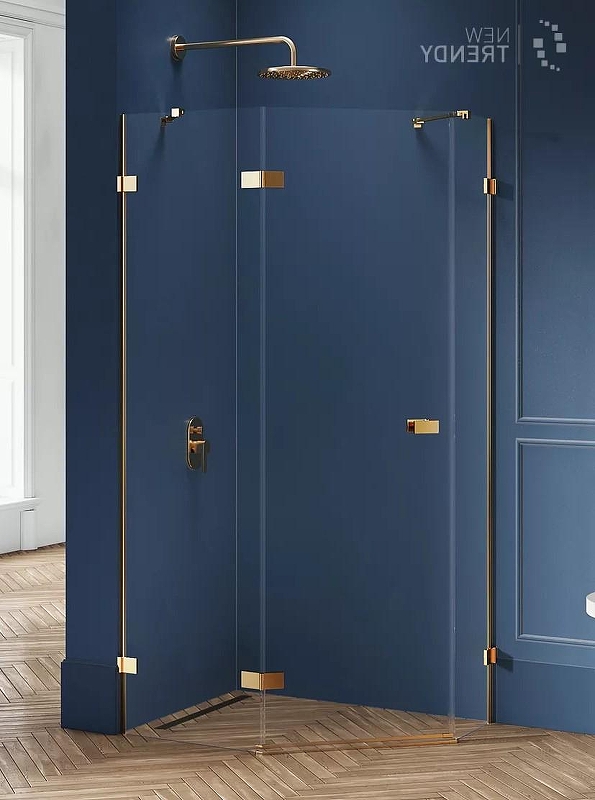 Душевое ограждение New Trendy AVEXA GOLD BRUSHED L 100x80x200 EXK-3860 (брашированное золото)