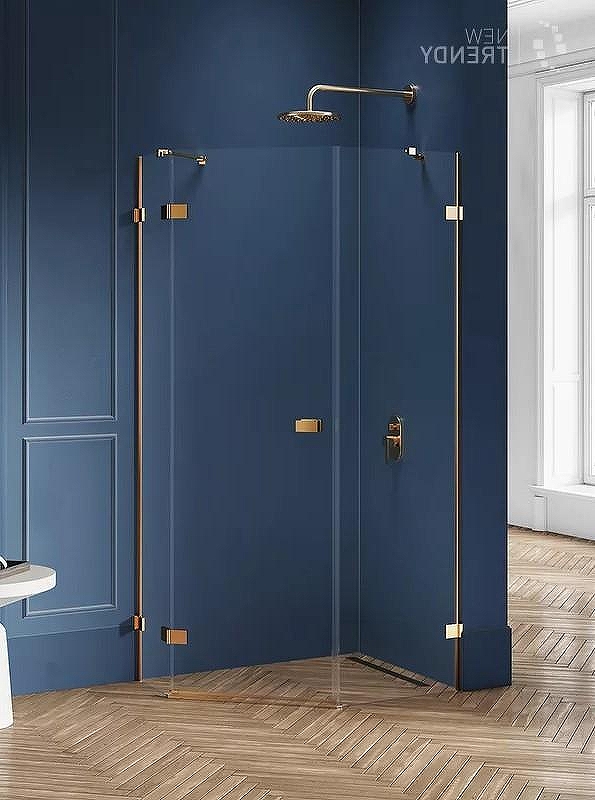 Душевое ограждение New Trendy AVEXA GOLD BRUSHED L 100x80x200 EXK-3859 (брашированное золото)
