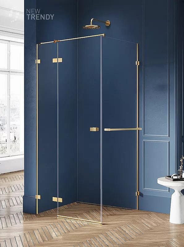 Душевое ограждение New Trendy AVEXA GOLD BRUSHED L 90x70x200 EXK-3016 (брашированное золото)