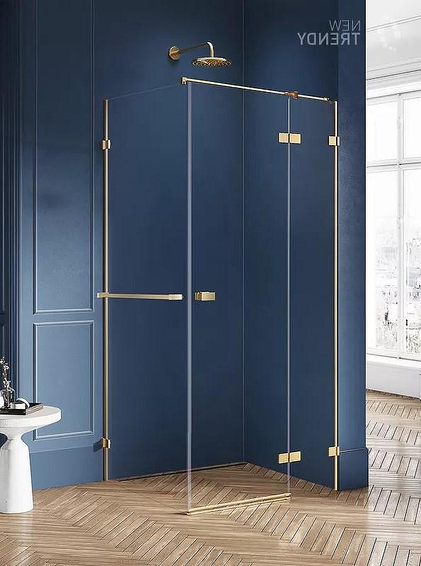 Душевое ограждение New Trendy AVEXA GOLD BRUSHED R 100x80x200 EXK-3053 (брашированное золото)