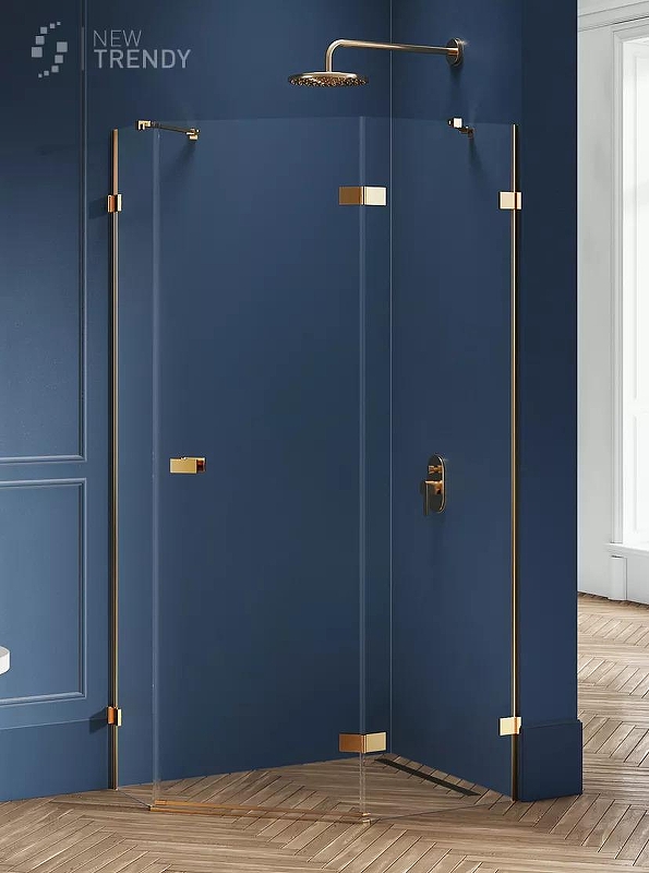 Душевое ограждение New Trendy AVEXA GOLD BRUSHED R 100x80x200 EXK-3861 (брашированное золото)