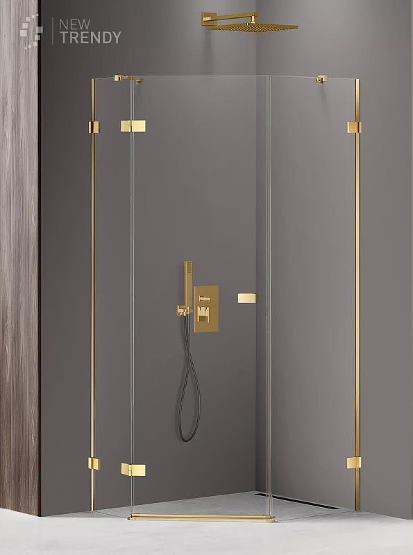 Душевое ограждение New Trendy AVEXA GOLD SHINE L 100x80x200 EXK-3849 (золото)