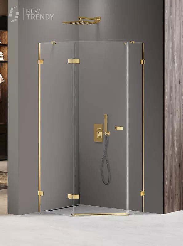 Душевое ограждение New Trendy AVEXA GOLD SHINE L 100x80x200 EXK-3848 (золото)