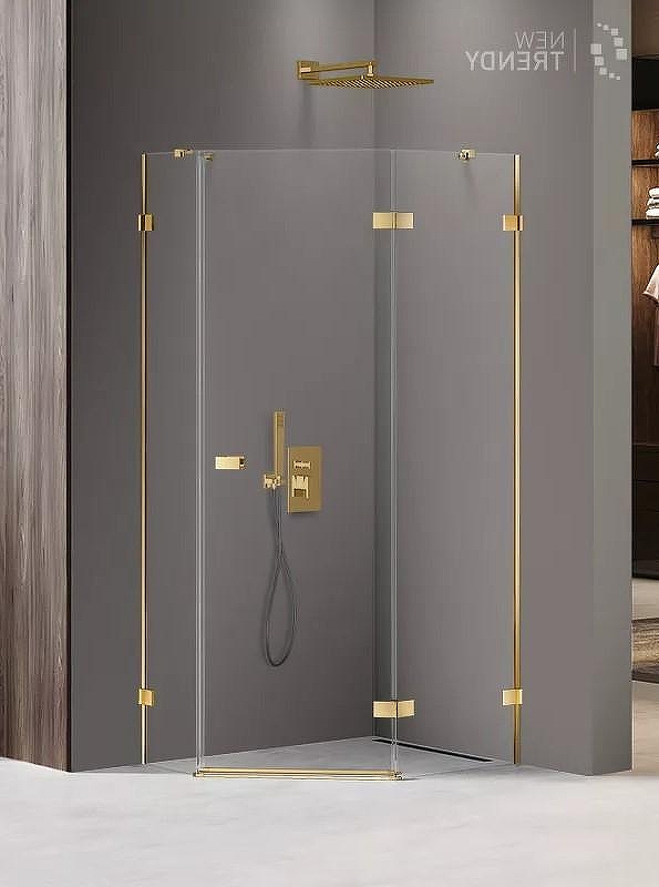 Душевое ограждение New Trendy AVEXA GOLD SHINE R 100x80x200 EXK-3847 (золото)