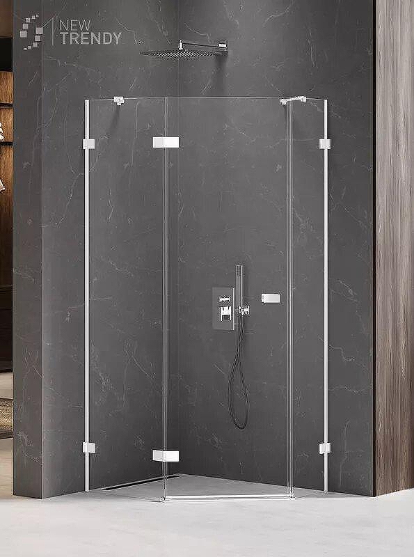 Душевое ограждение New Trendy AVEXA WHITE L 100x80x200 EXK-3870 (белый)