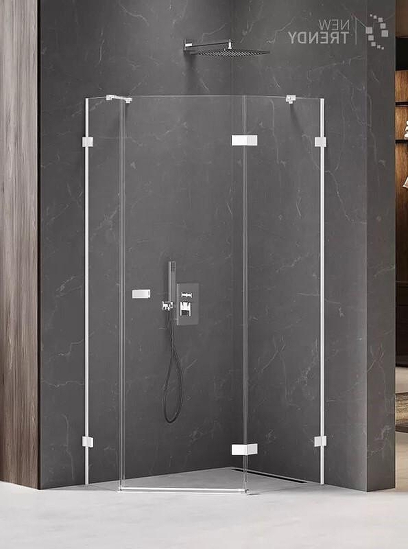 Душевое ограждение New Trendy AVEXA WHITE R 100x80x200 EXK-3869 (белый)