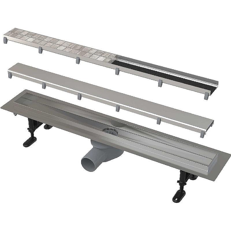 Душевой лоток Alcaplast Fit and Go AG071401950 (APZ13-DOUBLE9-950) с решеткой Хром / полая под плитку