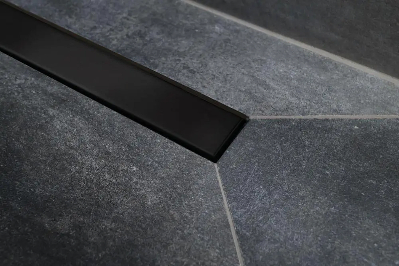 Душевой лоток Bettoserb Frameless Line Black Matte 55 13701319 с решеткой цвет Черный матовый / под плитку