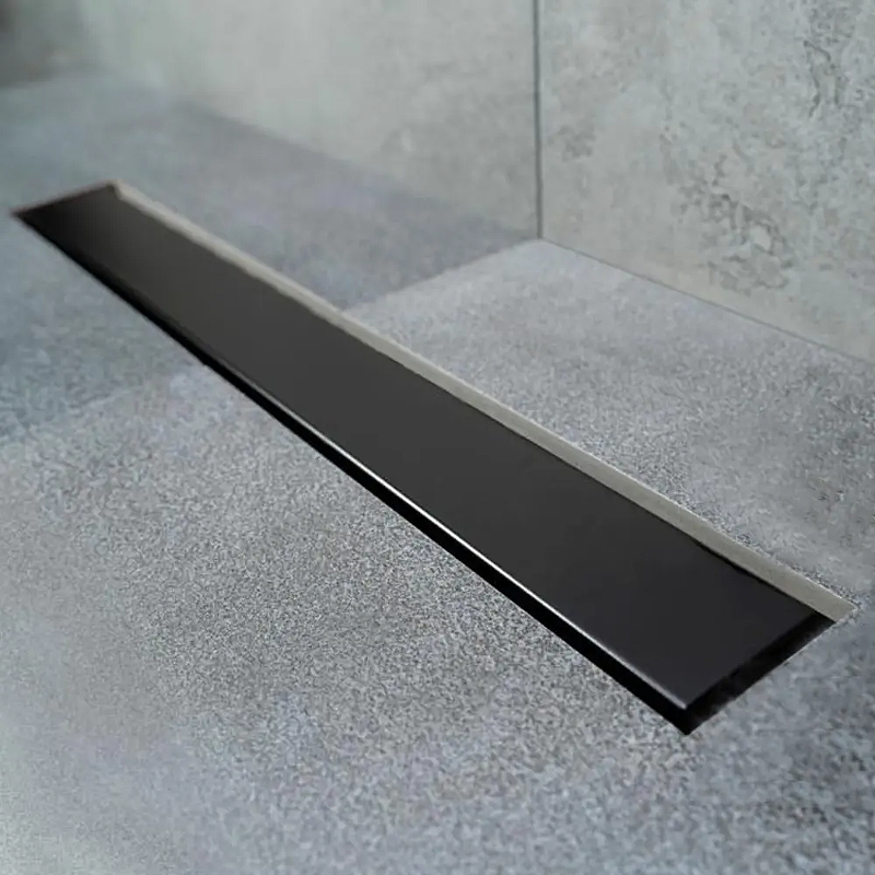 Душевой лоток Bettoserb Frameless Line Black Matte 85 13701322 с решеткой цвет Черный матовый / под плитку