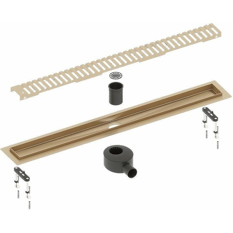 Душевой лоток Timo Drain System 70 DS230107/17 с решеткой Золото матовое