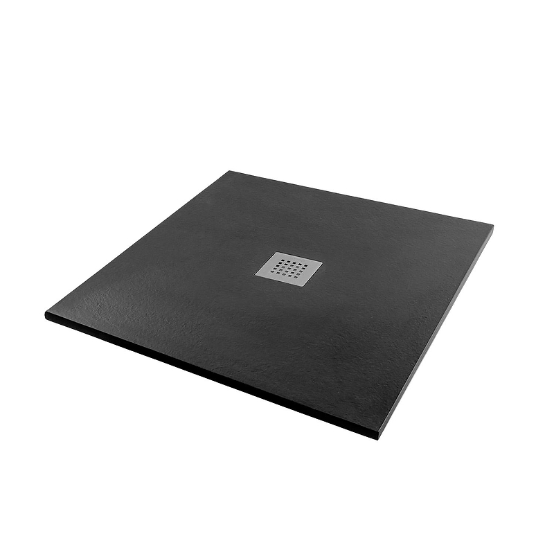 Душевой поддон из искусственного камня Starohome Solid 80х80 1237485 цвет Черный матовый