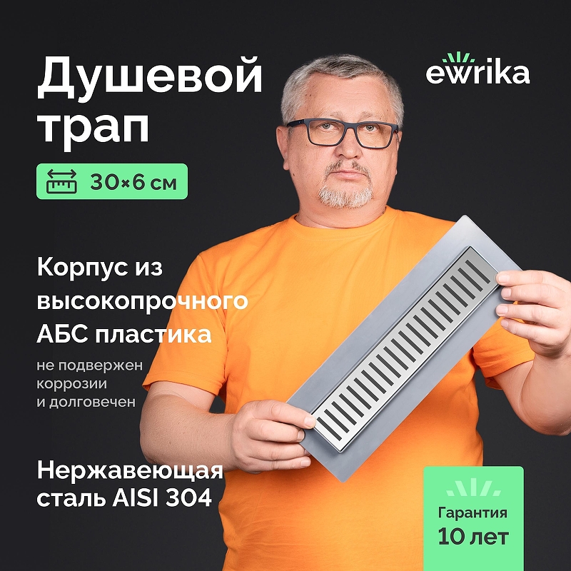 Душевой трап EWRIKA 8600530 цвет Хром