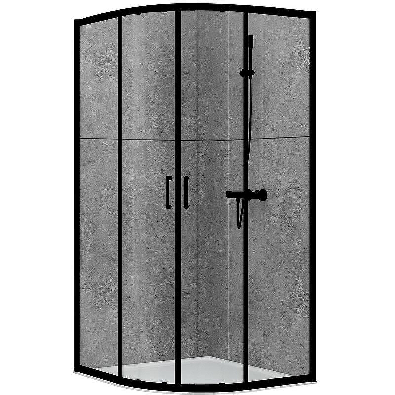 Душевой уголок Abber 80х80 AG01080B профиль Черный стекло прозрачное