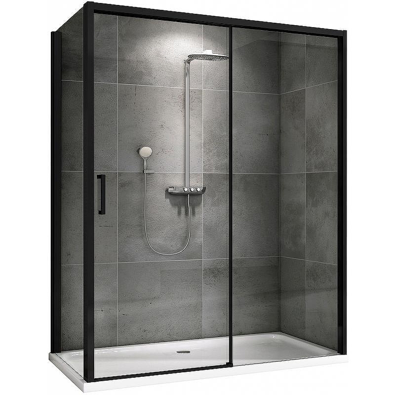 Душевой уголок Abber Komfort 130x90 AG93130B-S92B профиль Черный стекло прозрачное