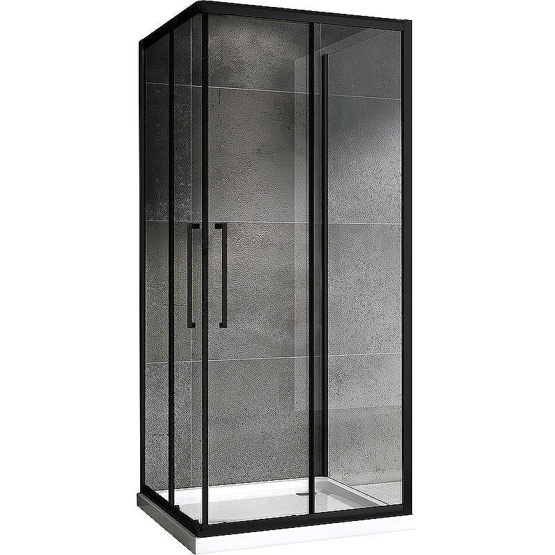Душевой уголок Abber Schwarzer Diamant 100х100 AG02100BH-S100B профиль Черный стекло прозрачное