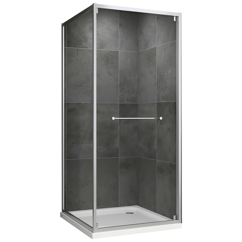 Душевой уголок Abber Schwarzer Diamant 100x100 AG0A100 профиль Хром стекло прозрачное
