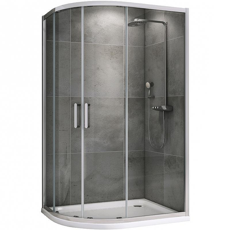 Душевой уголок Abber Schwarzer Diamant 100x80 AG01180 профиль Хром стекло прозрачное