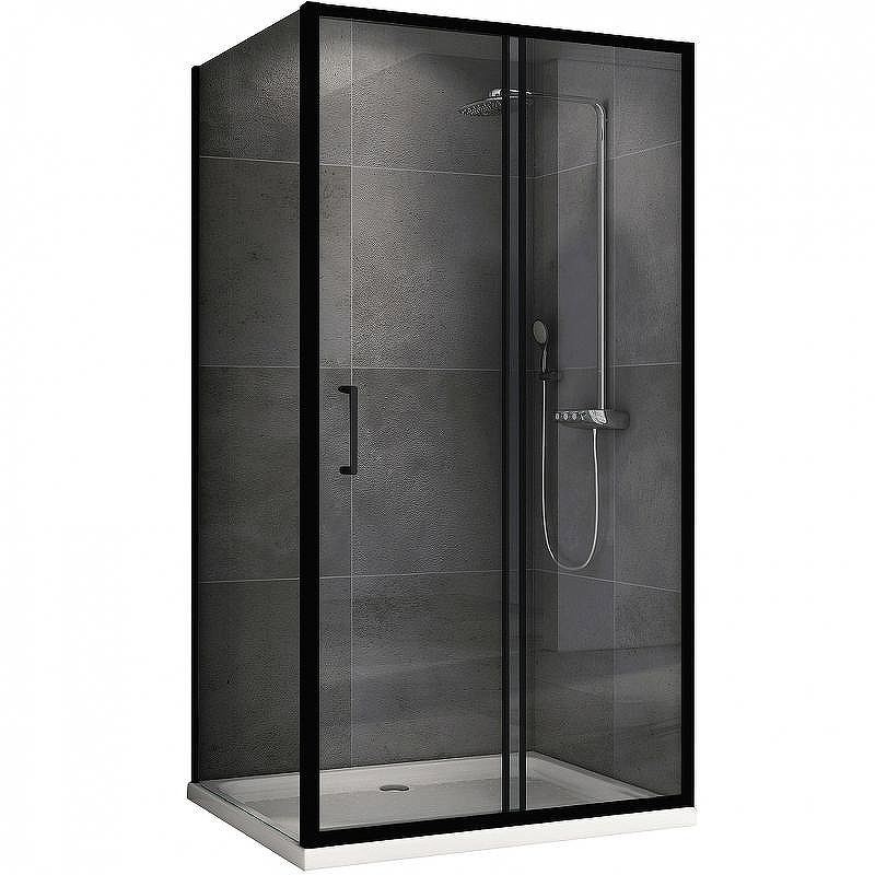 Душевой уголок Abber Schwarzer Diamant 120x100 AG30120B5-S100B5 профиль Черный стекло прозрачное