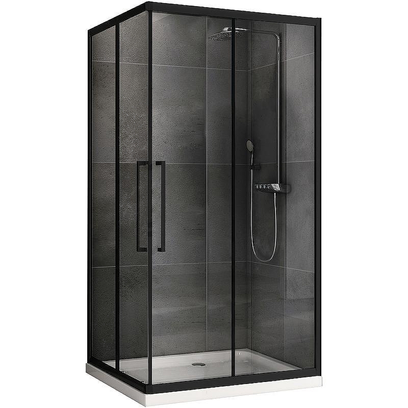 Душевой уголок Abber Schwarzer Diamant 120x80 AG02128BH профиль Черный стекло прозрачное