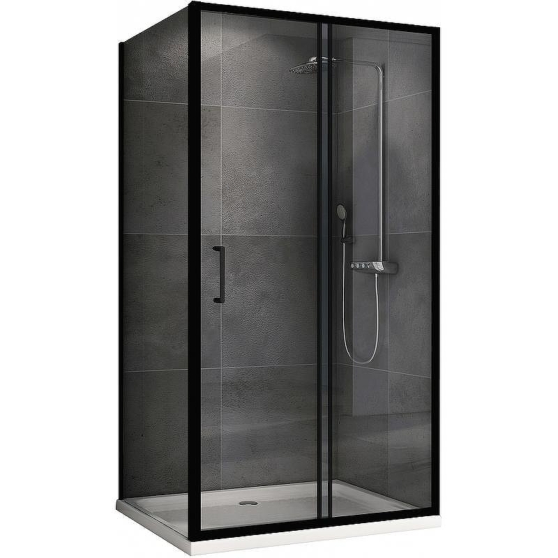 Душевой уголок Abber Schwarzer Diamant 130x60 AG30130B5-S60B5 профиль Черный стекло прозрачное