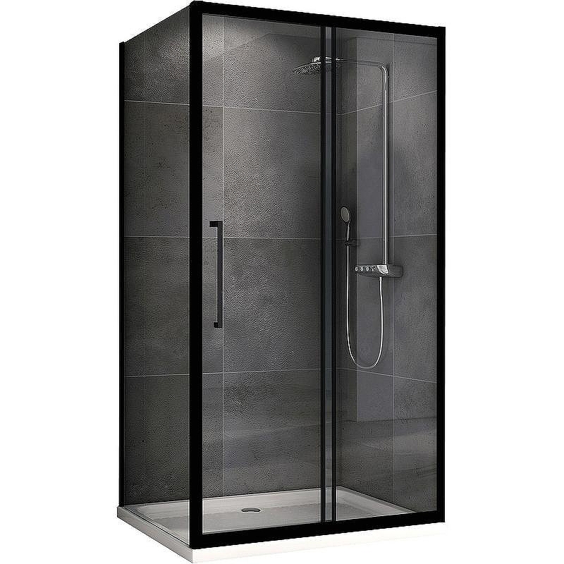 Душевой уголок Abber Schwarzer Diamant 140x60 AG30140BH-S60B профиль Черный стекло прозрачное