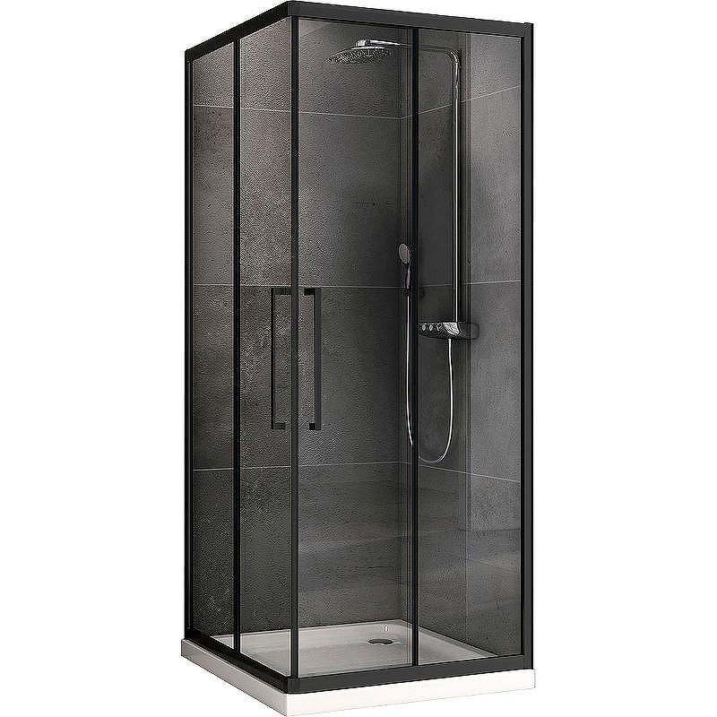Душевой уголок Abber Schwarzer Diamant 80x80 AG02080BH профиль Черный стекло прозрачное
