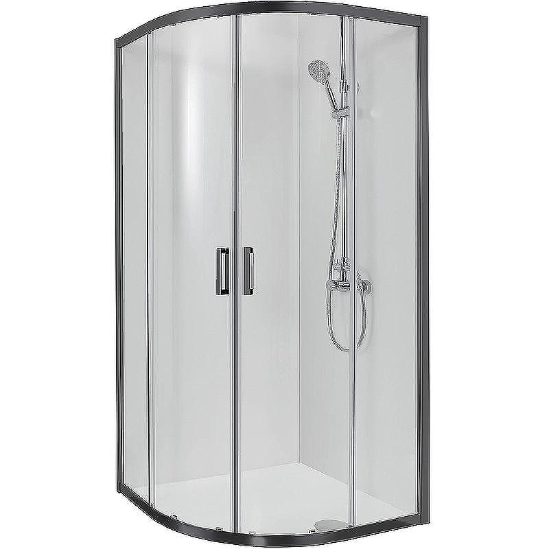 Душевой уголок Aquatek 100х100 AQ ARI RO 10020BL профиль Черный матовый стекло прозрачное