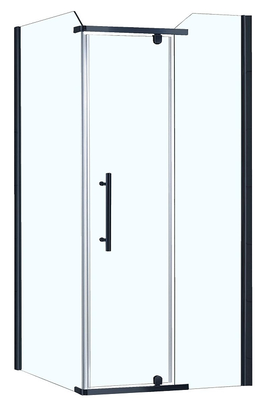 Душевой уголок Azario Edmonton 90х90 AZ-NNC1231 900 BLACK профиль Черный стекло прозрачное