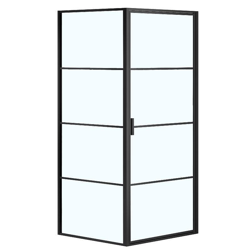 Душевой уголок Azario Richmond 80х80 AZ-NAG1221 800 BLACK профиль Черный стекло прозрачное