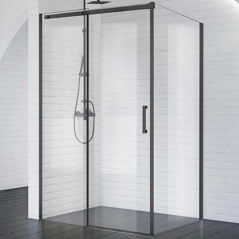 Душевой уголок BelBagno Acqua 130х90 ACQUA-AH-1-130/90-C-NERO профиль Черный стекло прозрачное