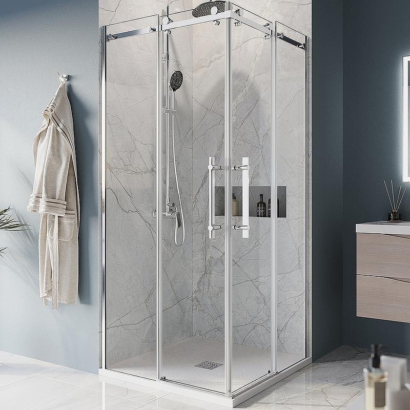 Душевой уголок BelBagno Marino 100x100 MARINO-A-2-100-C-CR профиль Хром стекло прозрачное