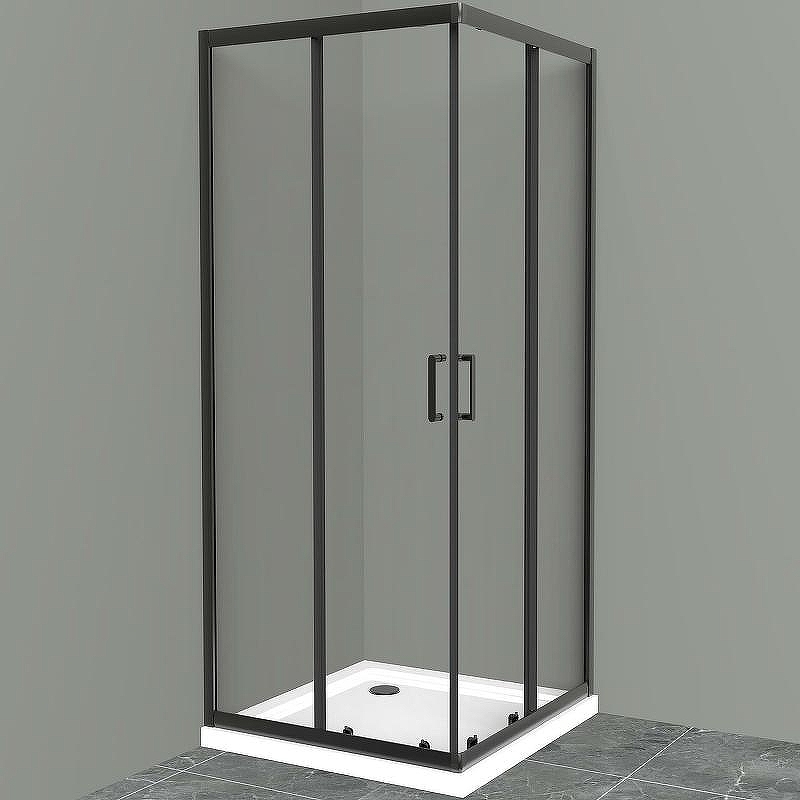Душевой уголок BelBagno Uno 100х100 UNO-195-A-2-100-C-NERO профиль Черный матовый стекло прозрачное